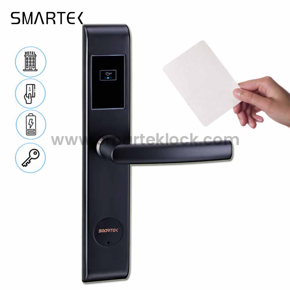 Zhongshang Smartek M800 SUS304 6V AA Battery ANSI Mortise RFID Keyless Entry Offline RF Hotel Lock System Hotel Smart Lock