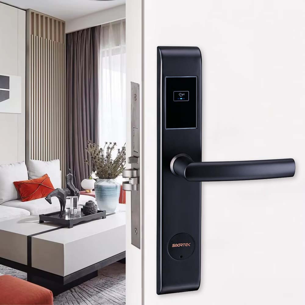 Zhongshang Smartek M800 SUS304 6V AA Battery ANSI Mortise RFID Keyless Entry Offline RF Hotel Lock System Hotel Smart Lock