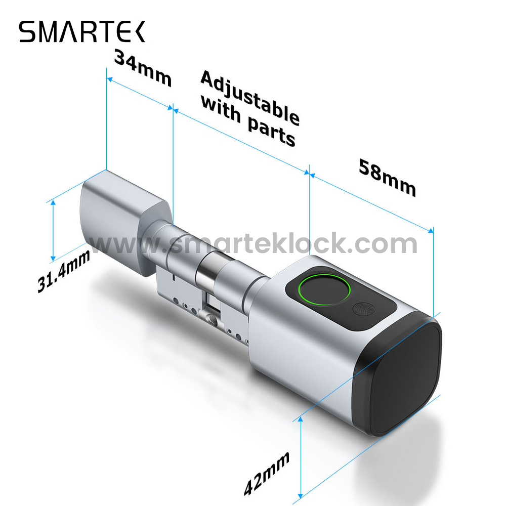 V1 TTLOCK Fingerprint Card Keyed -enabled Cloud Storage Smart Cylinder Lock for Stainless Steel Doors
