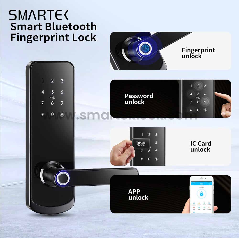 Hot Selling Smartek Electric KeyPad Smart Fingerprint Handle Door Locks for Home With Doorbell