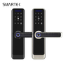 Aluminum Alloy Smart Fingerprint Digital Door Lock Biometric Keypad Tuya App Fingerprint Code Password Tempered Glass Wood Wi-Fi