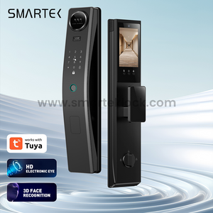 Smartek economic digital automatic door no handle tuya smart camera 3d face recognition smart door lock