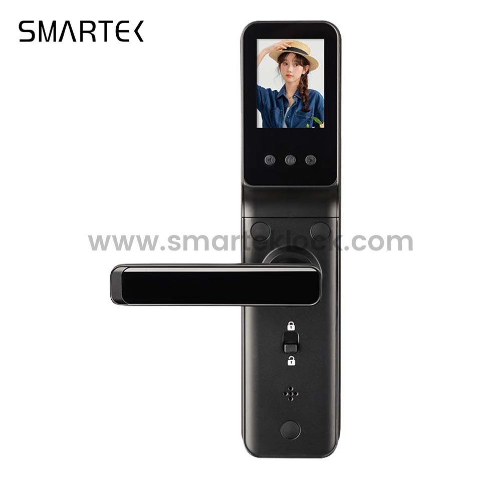 Waterproof Wood Apartment Video Intercom Smart Digital System smart door lock with tuya security camera and wifi with key
