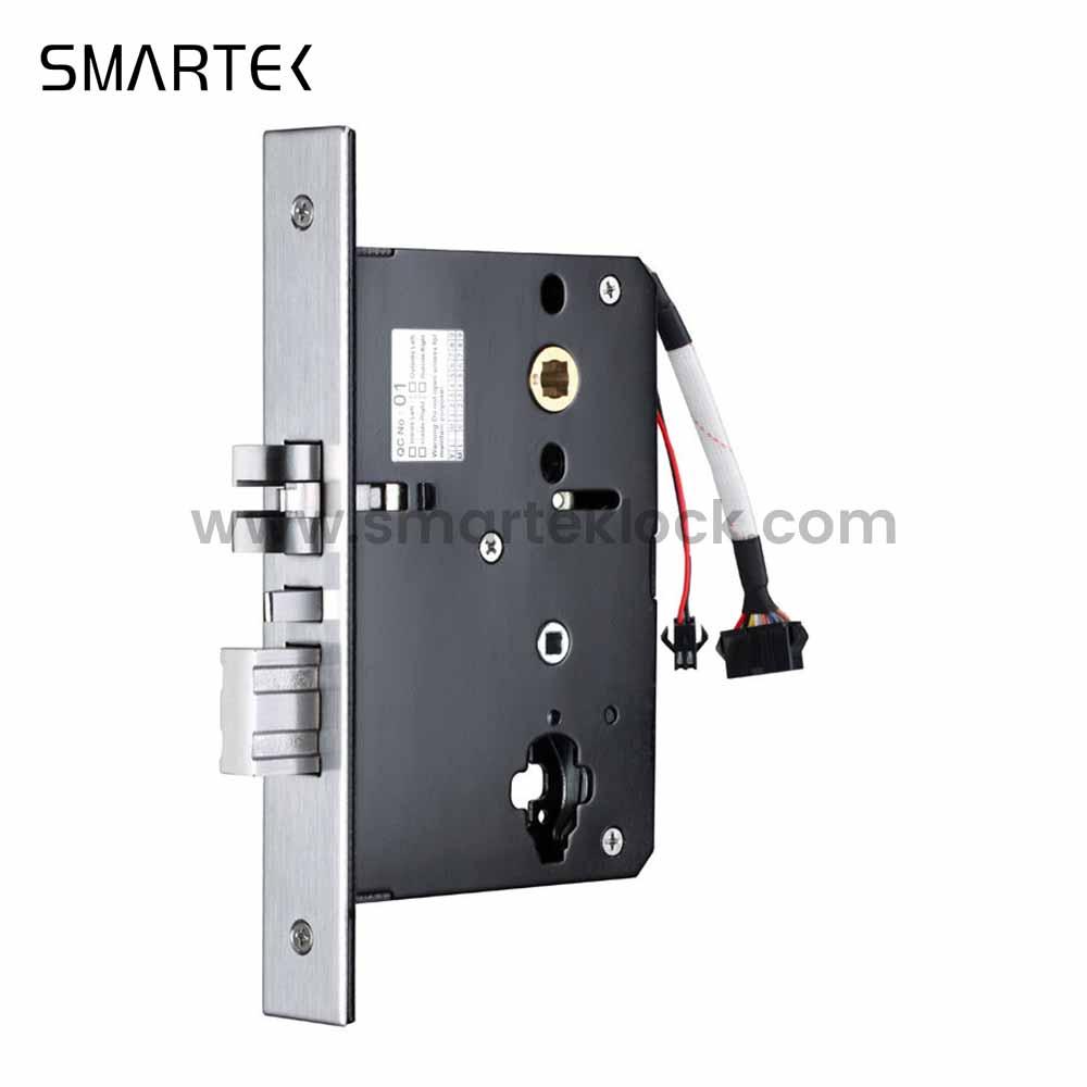 Zhongshang Smartek M800 SUS304 6V AA Battery ANSI Mortise RFID Keyless Entry Offline RF Hotel Lock System Hotel Smart Lock