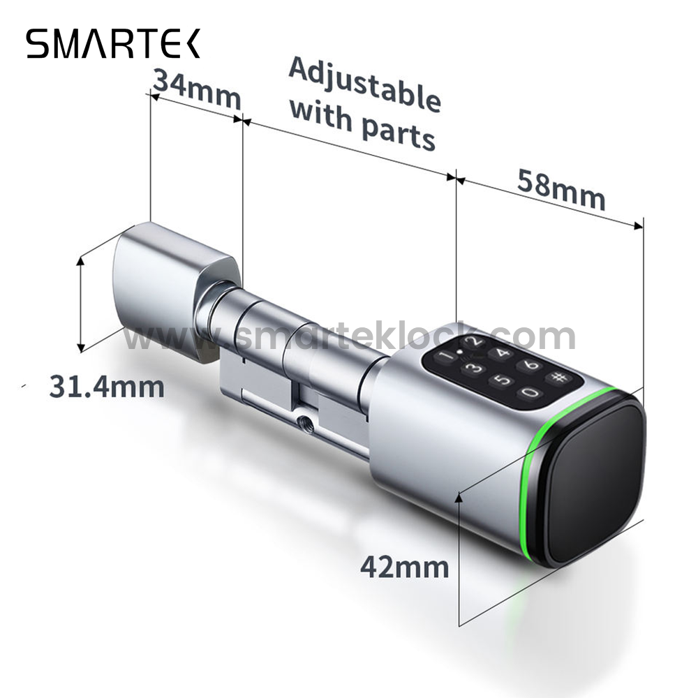 SMARTEK S1K Passcode RFID IC Card KEY TTLOCK APP BLE Door Smart Cylinder Lock for Replacing Old Mechanical Cylinder