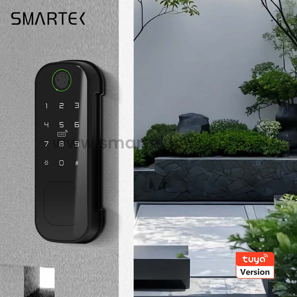 Tuya Keyless Smart Digital Rim Door Lock Waterproof Design with App Control, Ideal for Outdoor Gates and Metal Doors