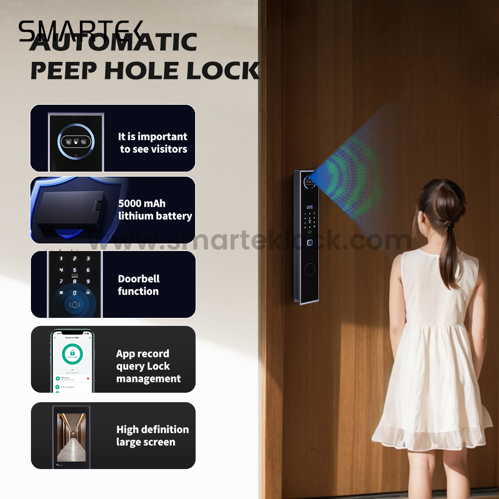 Automatic Peep Hole Lock Face Recognition Palm Vein Smart Lock