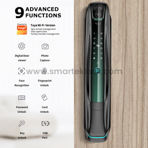 SMARTEK i9 Waterproof Camera Automatic Tuya APP Wi-Fi Record Video 3D Face Recognition Smart Door Lock with Eye Scanner