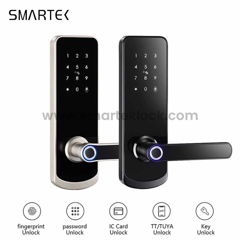 Hot Selling Smartek Electric KeyPad Smart Fingerprint Handle Door Locks for Home With Doorbell