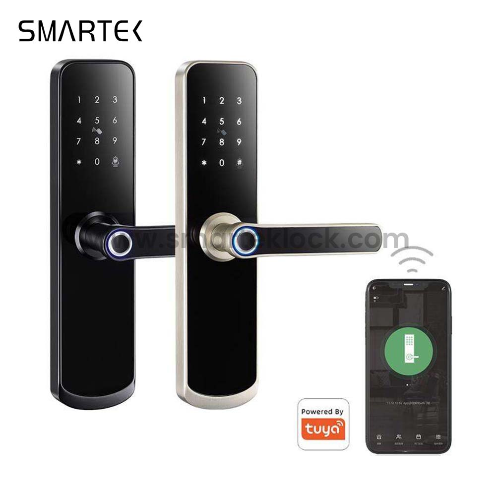 A260 TUYA Pro WiFi Smart Door Lock for Wood Doors with Fingerprint TUYA App & Cloud Automatic Entry