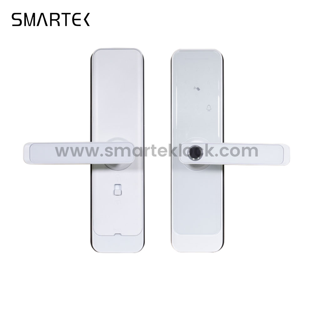 Aluminum Alloy Smart Fingerprint Digital Door Lock Biometric Keypad Tuya App Fingerprint Code Password Tempered Glass Wood Wi-Fi