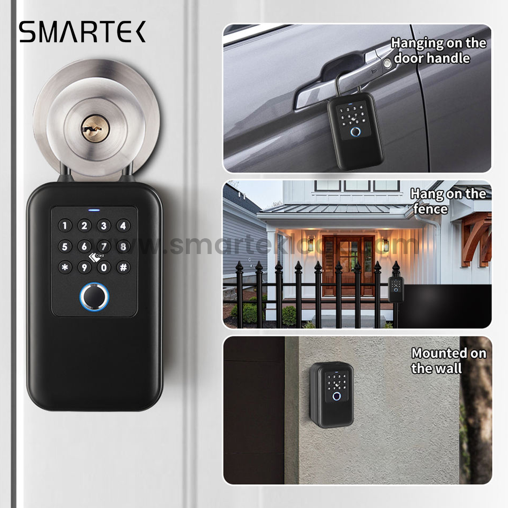 IP66 Physical Button K7 Keyless Entry Fingerprint NFC Password Code Card Mechanical Key TTLock Tuya App Smart Key Box Keybox