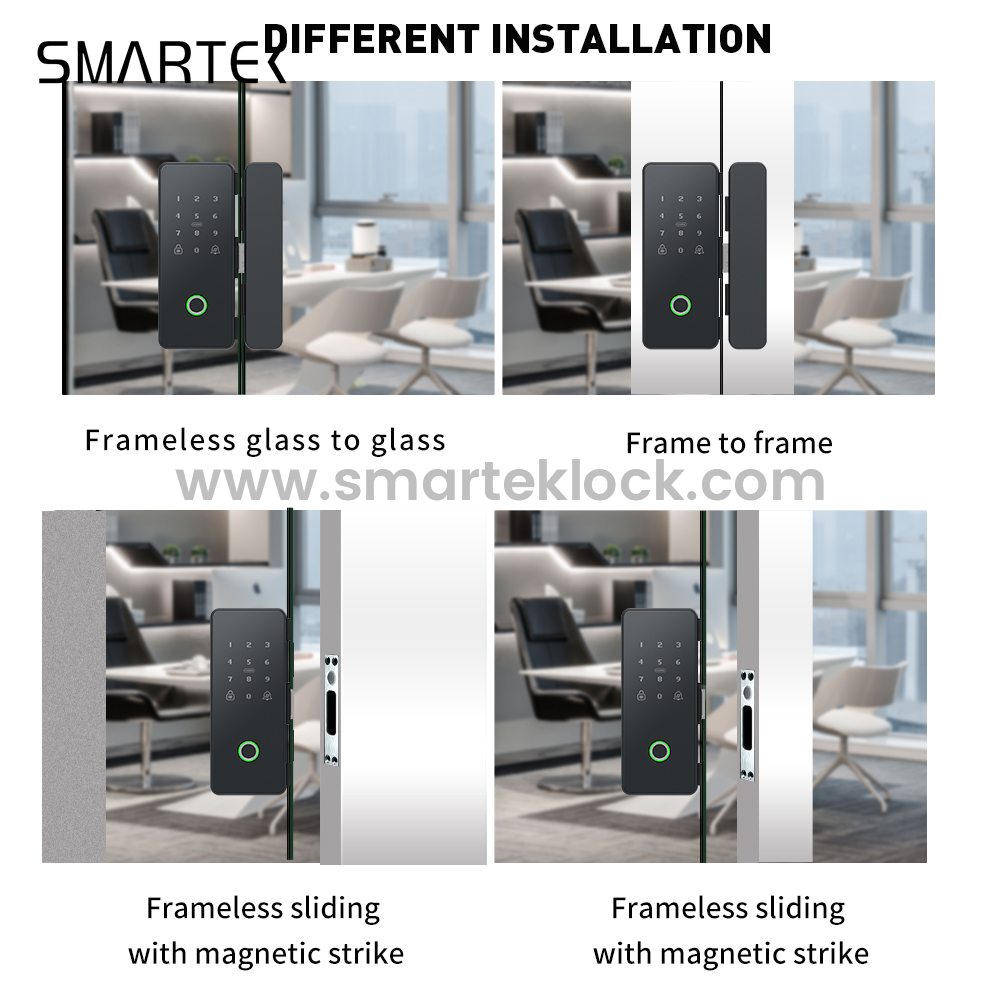 rfid fingerprint glass door lock