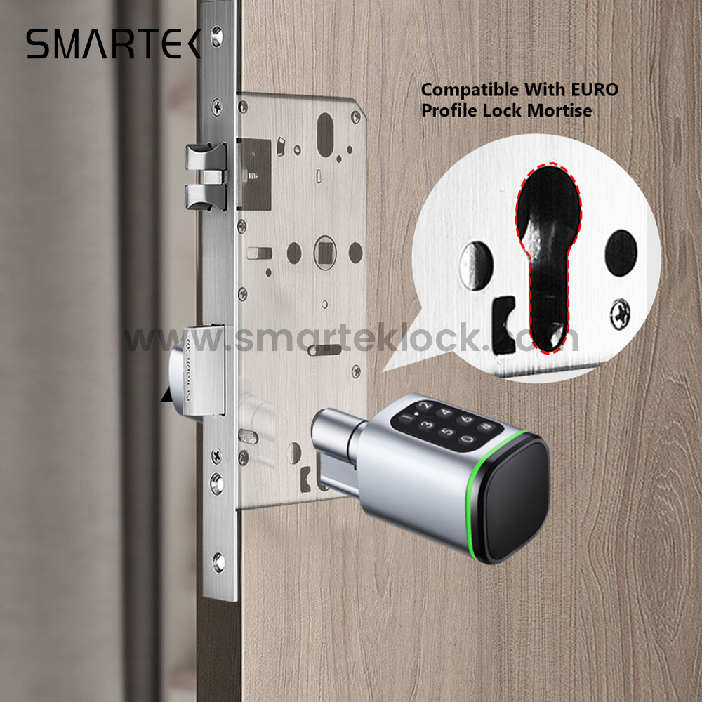 SMARTEK S1K Passcode RFID IC Card KEY TTLOCK APP BLE Door Smart Cylinder Lock for Replacing Old Mechanical Cylinder