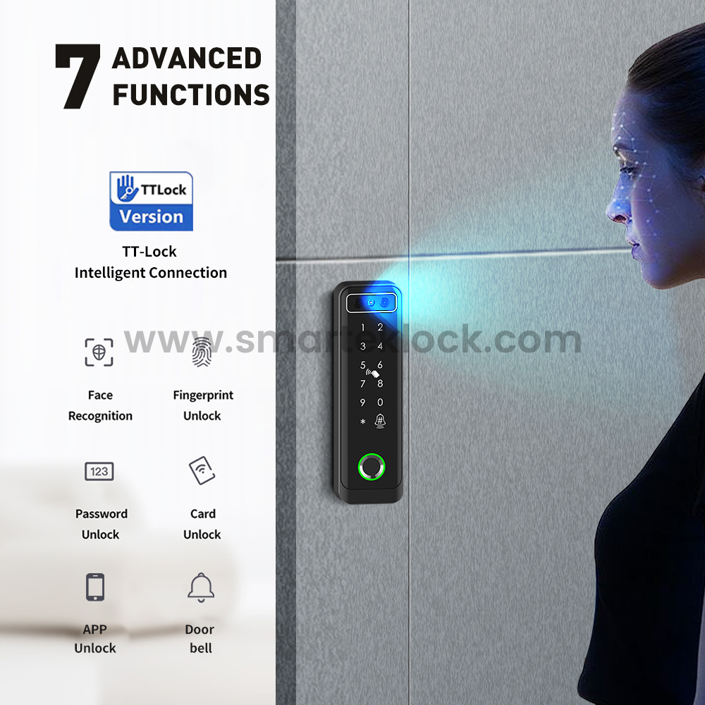 3D Face Recognition Fingerprint Code Card Waterproof IP66 DC12V Access Control System for Office Public Door Hotel Apartment