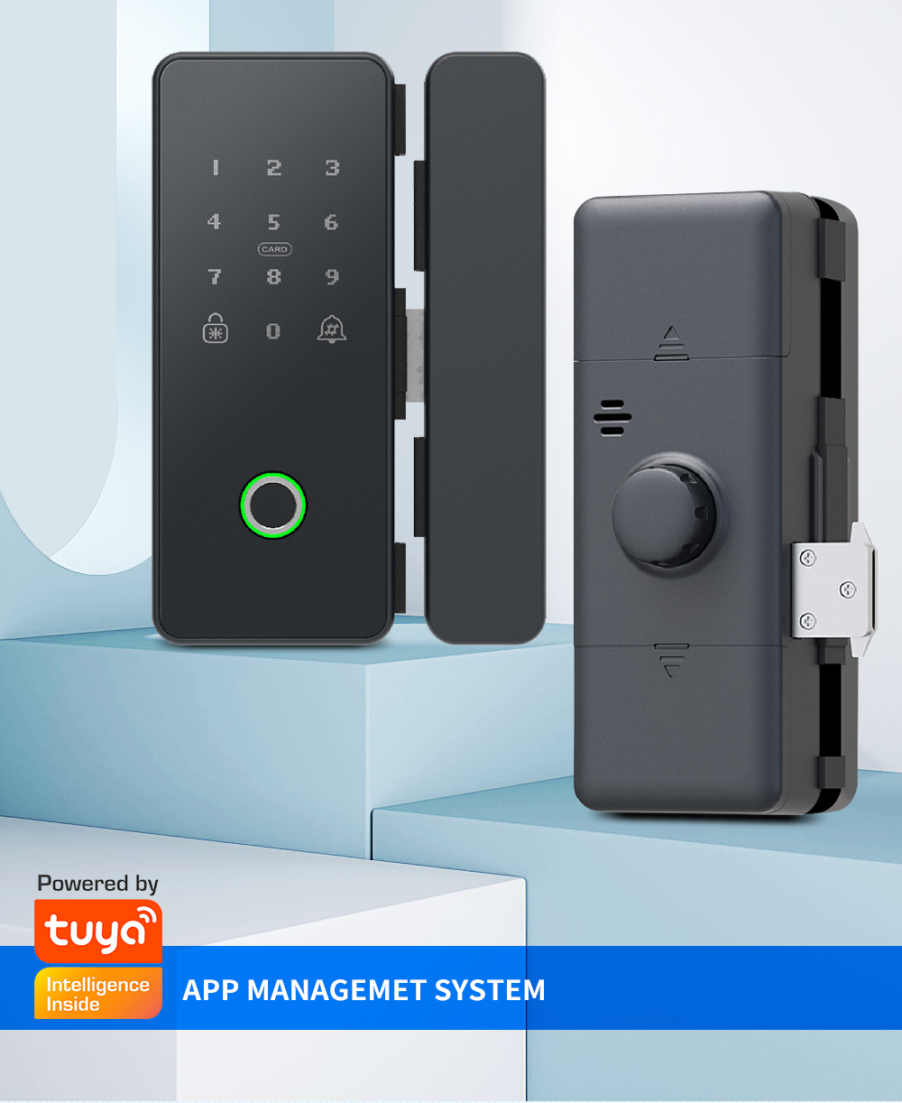 Keyless entry smart lock for office glass door