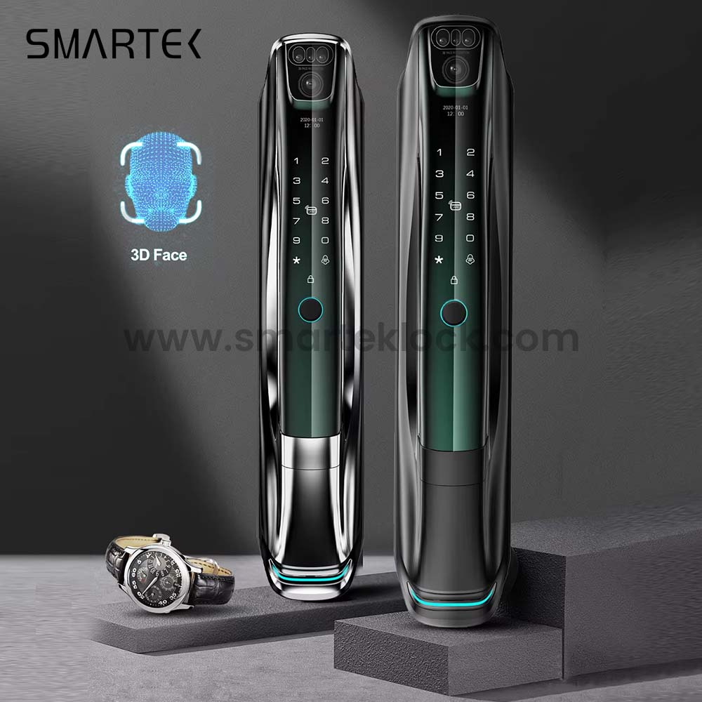 SMARTEK i9 Waterproof Camera Automatic Tuya APP Wi-Fi Record Video 3D Face Recognition Smart Door Lock with Eye Scanner