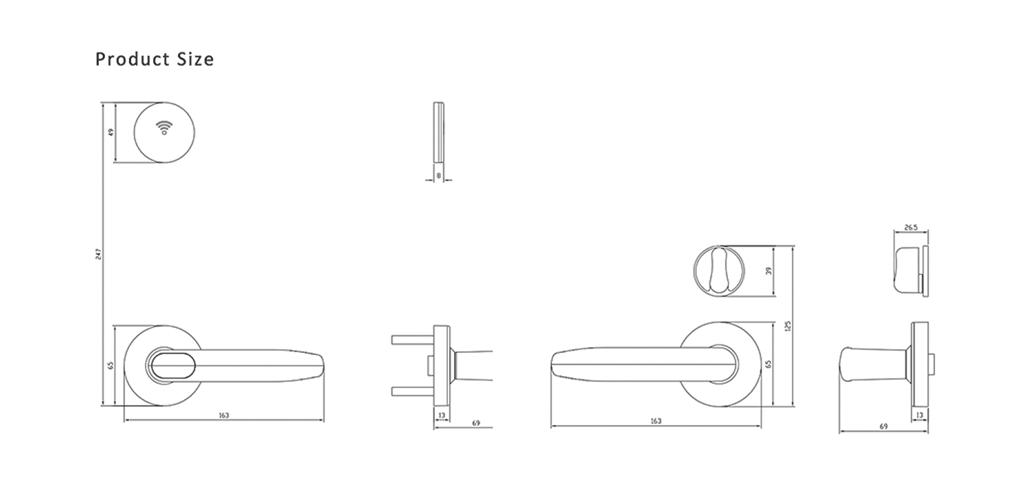 Smartek S190 RFID hotel door lock front view.png