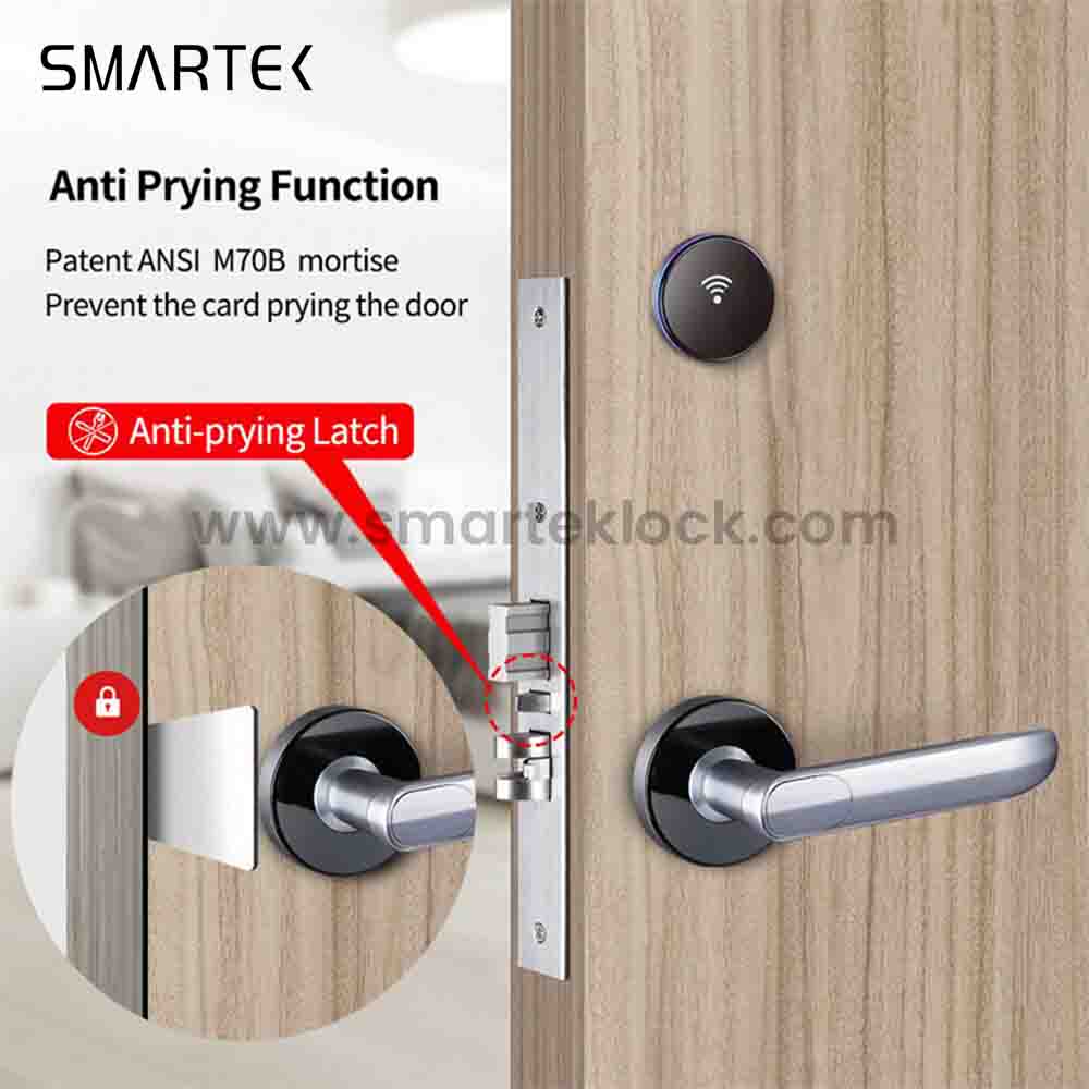 Smartek S190 Zinc Alloy Keyless Entry ANSI Mortise Offline Hotel Door Lock Card Reader System Electronic Split Hotel Lock