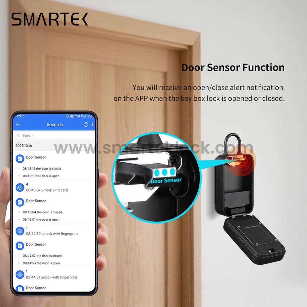 IP66 Physical Button K7 Keyless Entry Fingerprint NFC Password Code Card Mechanical Key TTLock Tuya App Smart Key Box Keybox