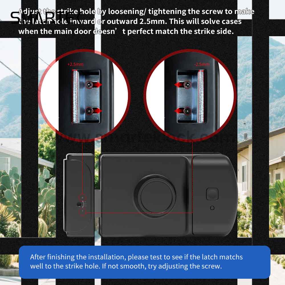 Tuya Keyless Smart Digital Rim Door Lock Waterproof Design with App Control, Ideal for Outdoor Gates and Metal Doors