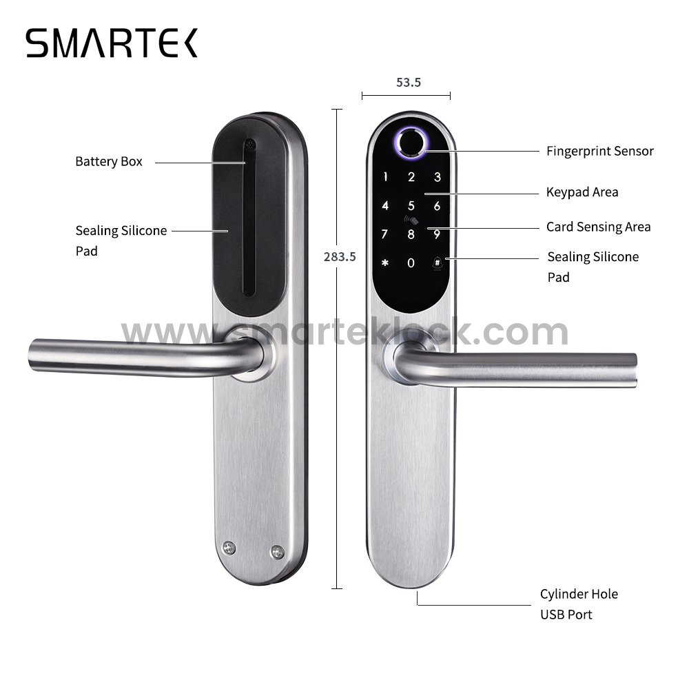 Fireproof & Waterproof Biometric Fingerprint Smart Door Lock 304 Stainless Steel Lock with APP Control
