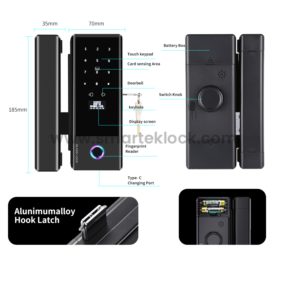 glass door smart lock