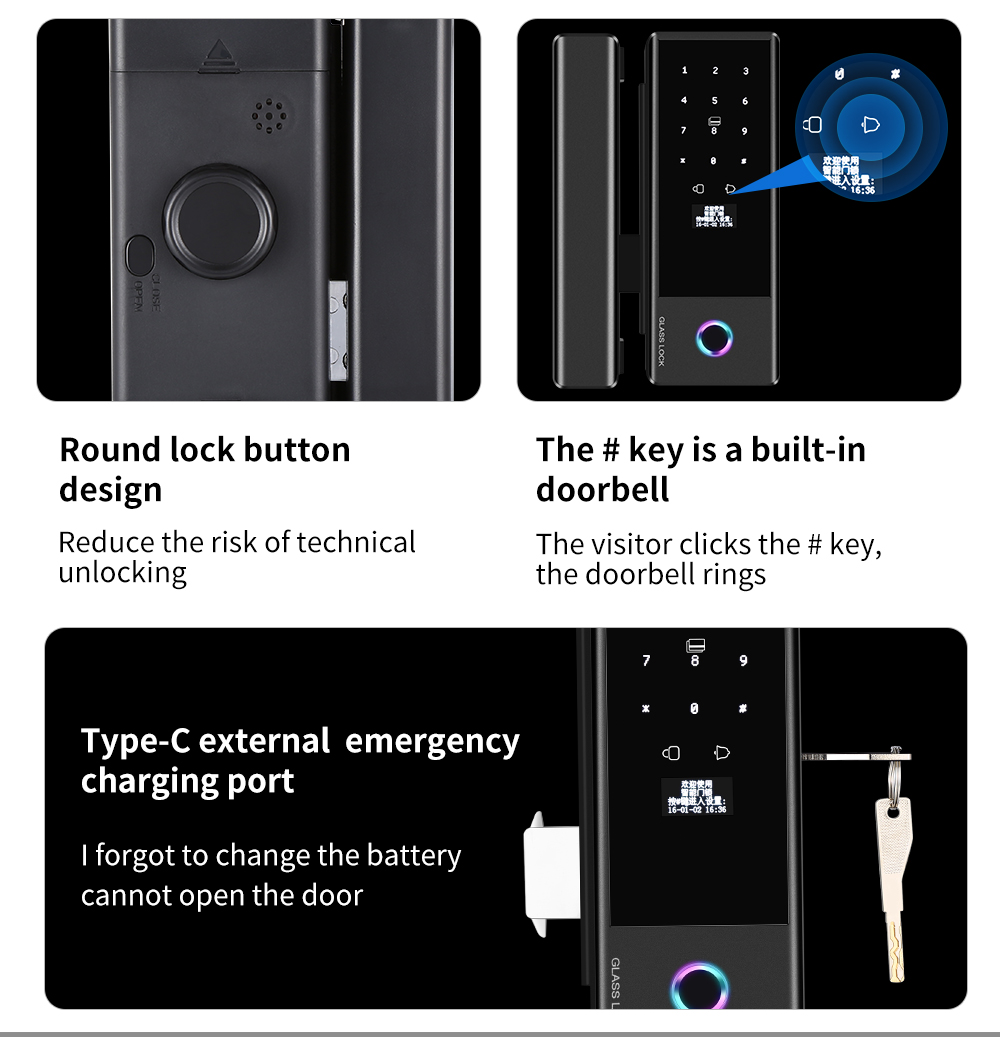 Biometric fingerprint glass door smart lock.jpg