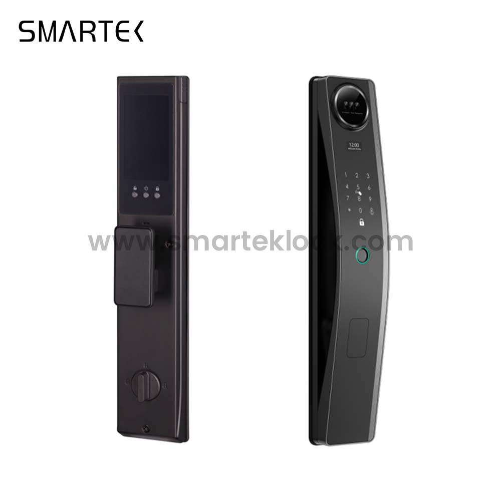 Smartek economic digital automatic door no handle tuya smart camera 3d face recognition smart door lock