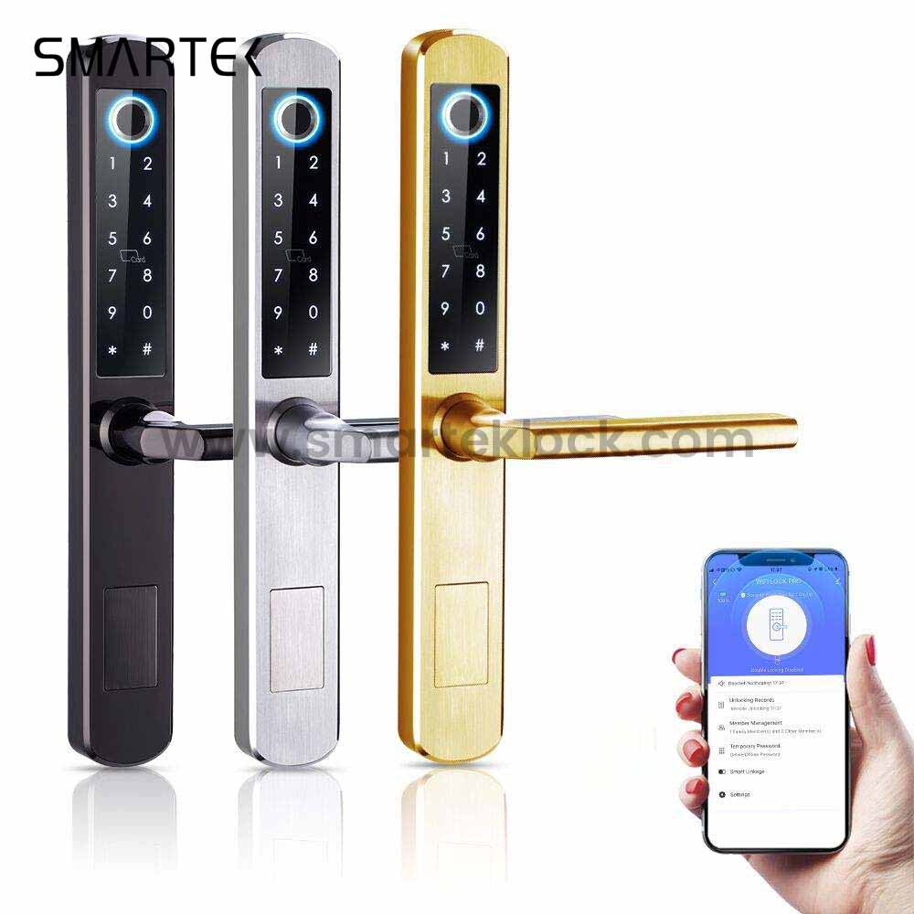 Smartek A210 Fingerprint Smart Lock, WiFi Keyless Entry Door Lock, IP65 Waterproof with TUYA App