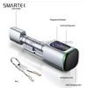 Portable Intelligent Biometric Fingerprint Cylinder Lock Tuya Smart Lock for Cloud Steel/Brass/Glass Aluminum Alloy Glass