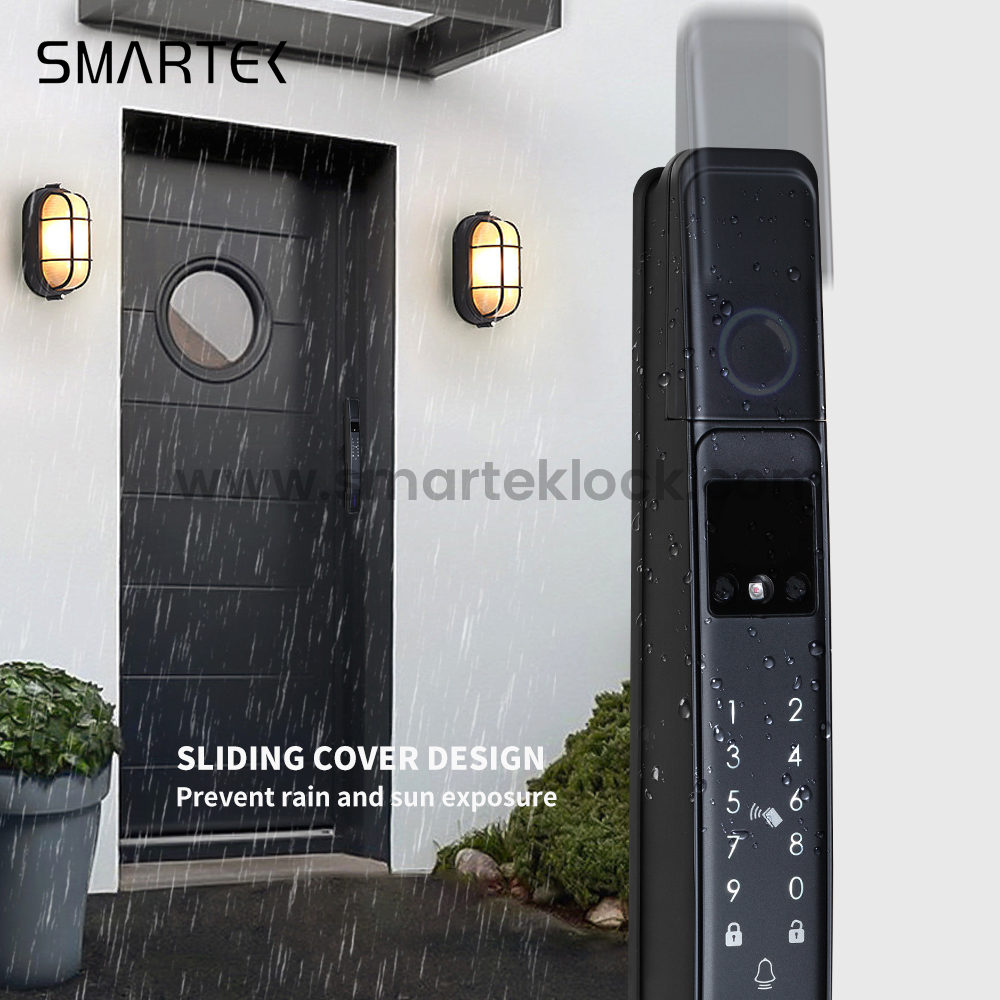 Smartek Tuya Camera Auto Lock A216 Face Recognition Wifi Electronic Fingerprint Keyless Password Outdoor Waterproof Smart Lock 