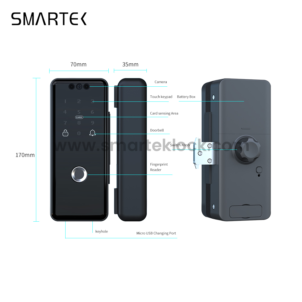 app controlled glass door lock