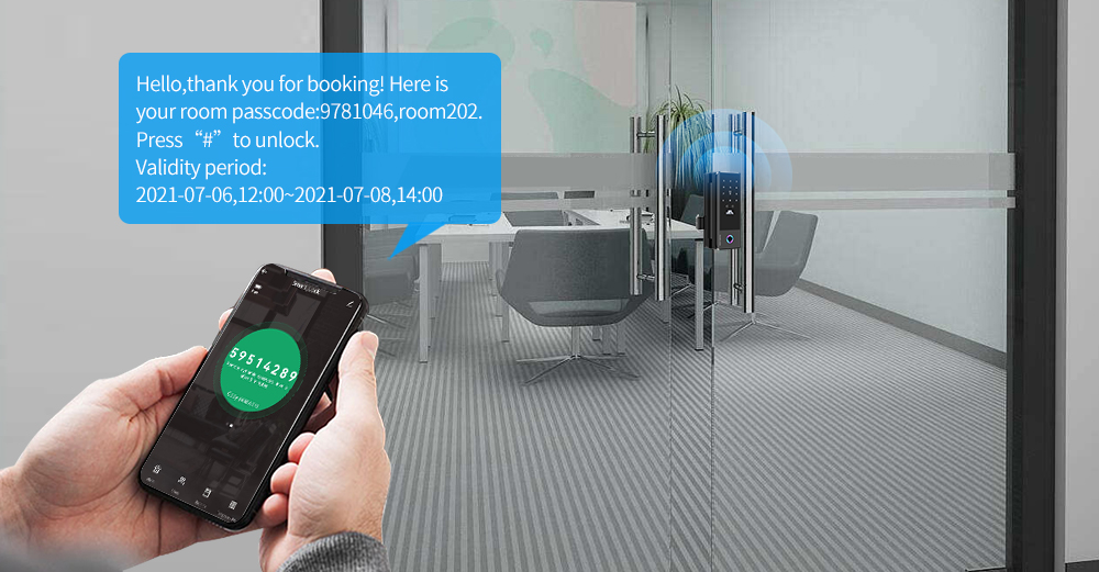 keyless fingerprint lock for office glass door