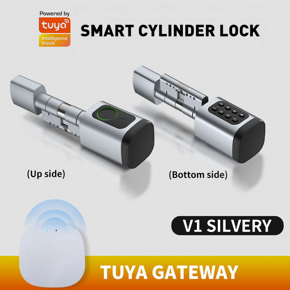 V1 TTLOCK Fingerprint Card Keyed -enabled Cloud Storage Smart Cylinder Lock for Stainless Steel Doors