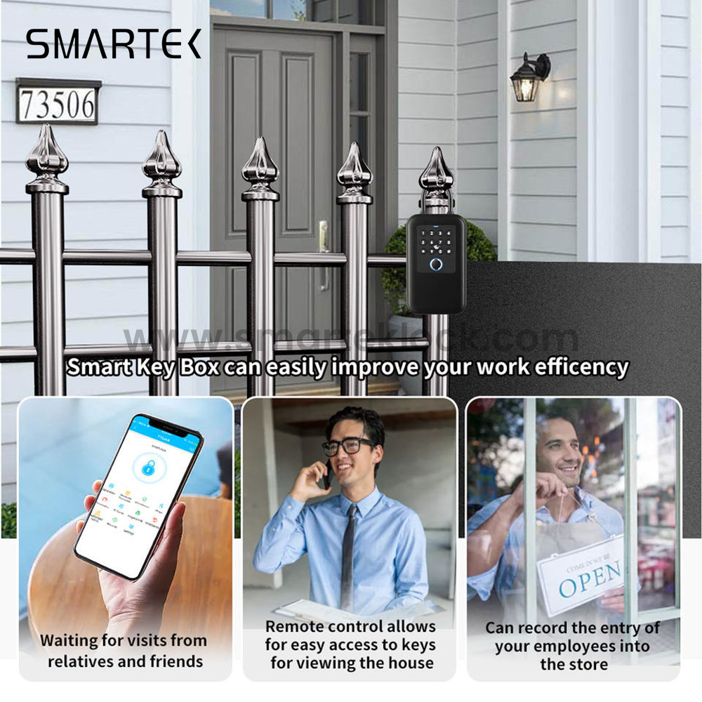 IP66 Physical Button K7 Keyless Entry Fingerprint NFC Password Code Card Mechanical Key TTLock Tuya App Smart Key Box Keybox