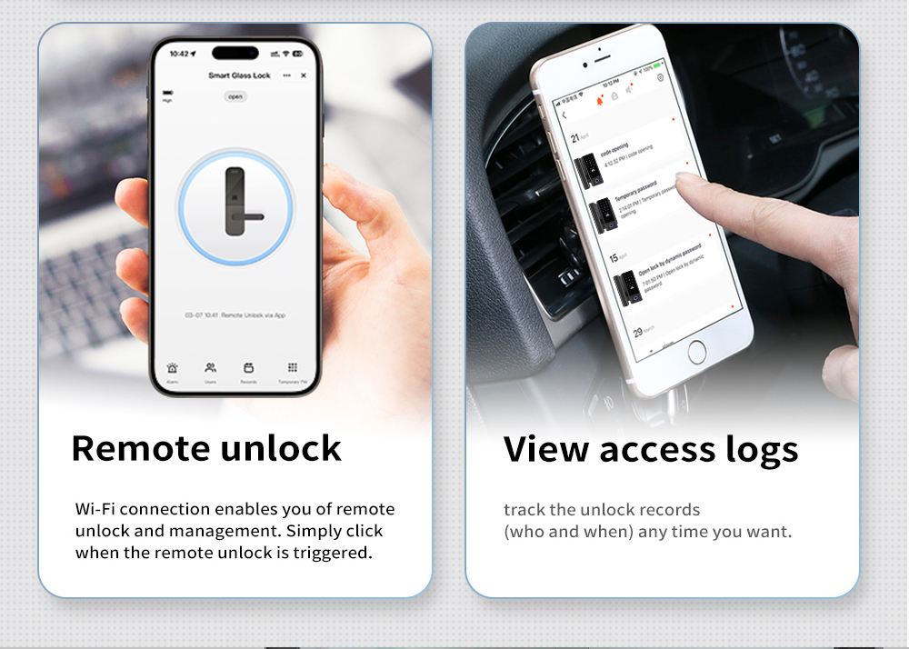 commercial glass door smart lock with app control