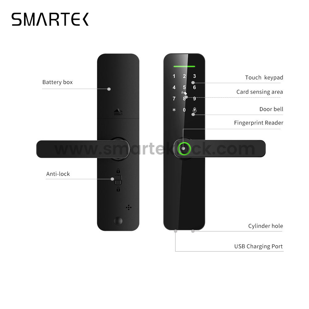 For Most Competitive Ever Main Entrance Digital Biometric Tuya Smart Fingerprint Door Lock for Wood Cloud Anti-theft Wi-Fi